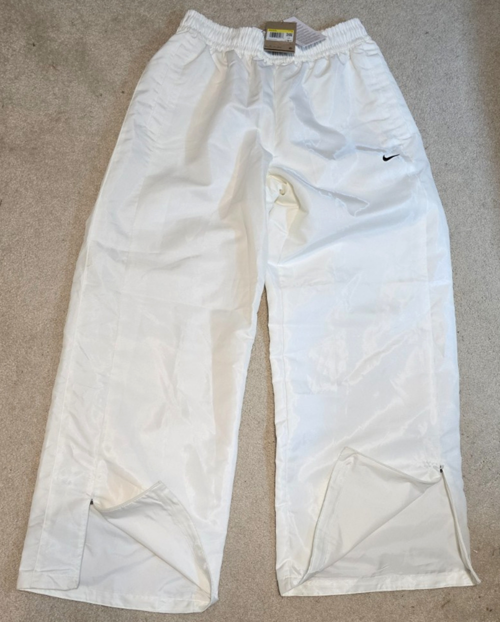 Nike Windrunner Womens Small Sail Shine Pants Oversized Full Length NWT NEW